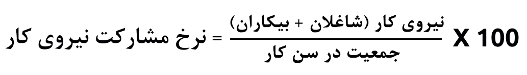 فرمول محاسبه نرخ مشارکت نیروی کار