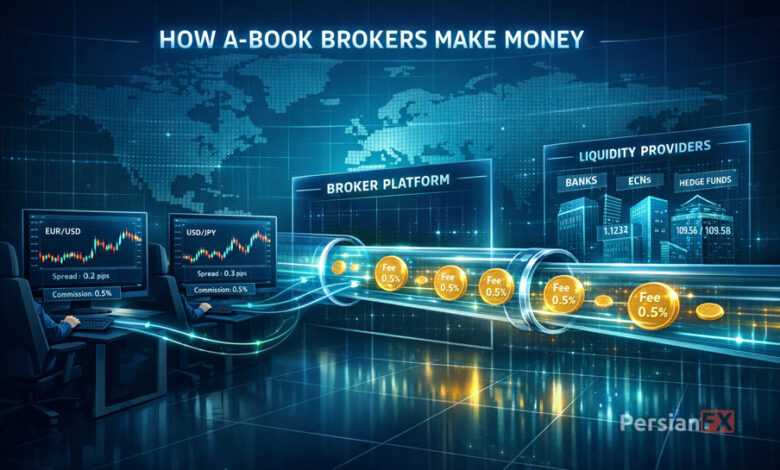 درآمد بروکرهای A-Book از کجا می‌آید؟ بررسی کامل Spread Markup و Commission