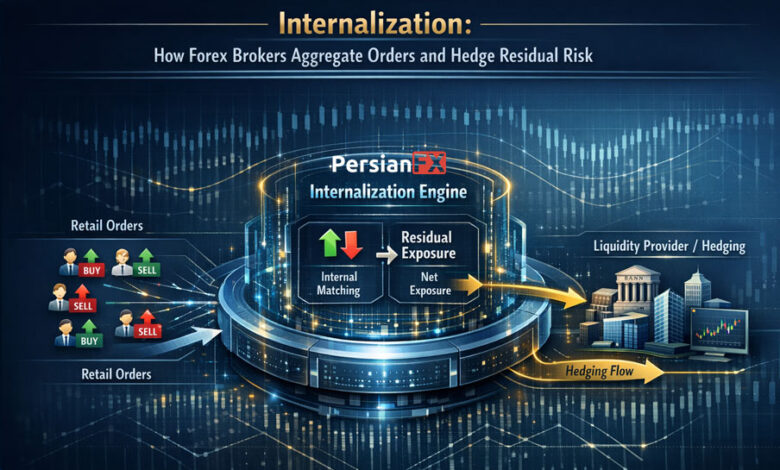 Internalization: بروکرهای فارکس چگونه سفارش‌ها را تجمیع و ریسک باقیمانده را هج می‌کنند؟