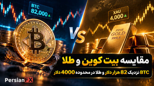 مقایسه بیت کوین و طلا: BTC نزدیک 82 هزار دلار و طلا در محدوده 4000 دلار